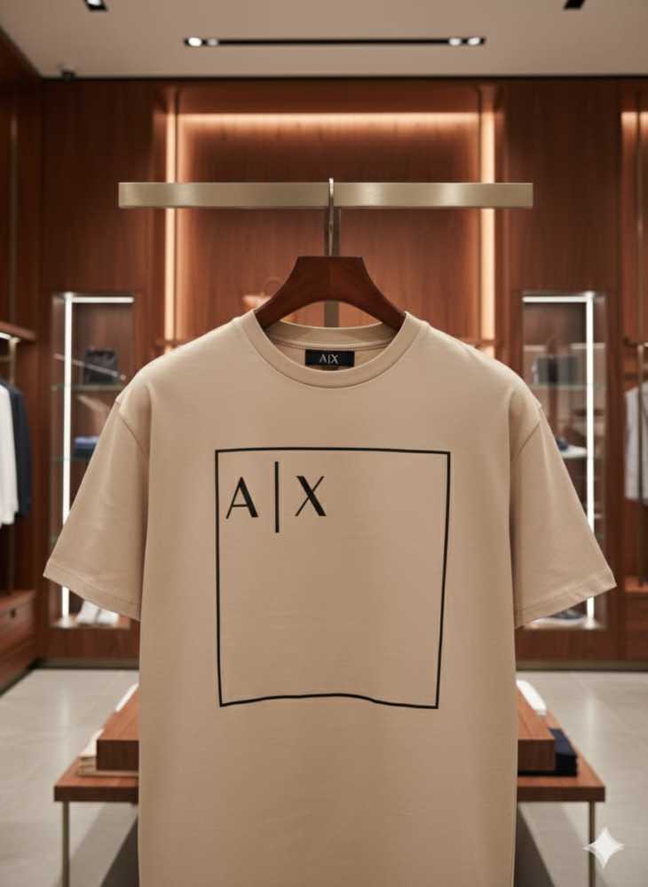 Armani Exchange Cream Premium Quality T-shirt-2