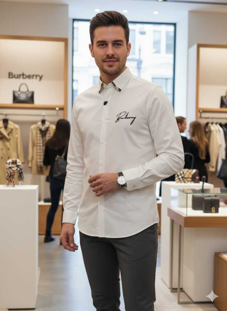 Burberry White Premium Quality Shirt-thumb-0