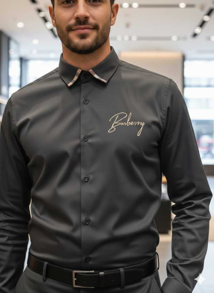 Burberry Grey Premium Quality Shirt-1