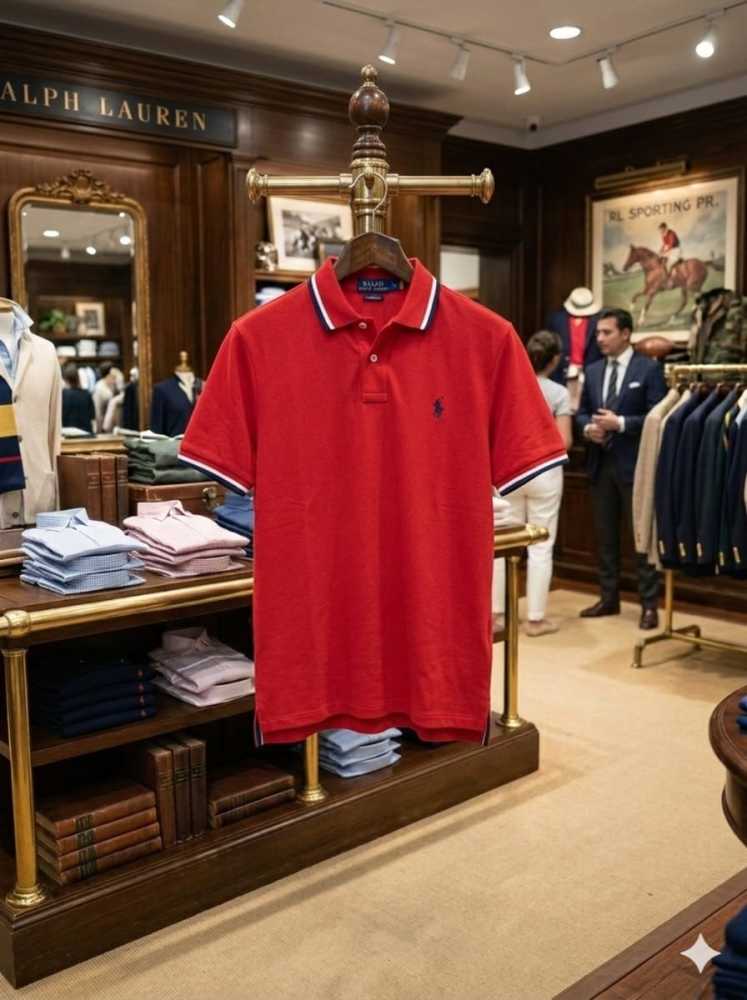 Ralph Lauren Red Premium Collar T-shirt-3