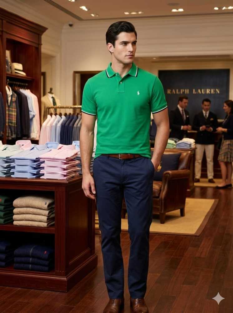 Ralph Lauren Green Premium Collar T-shirt