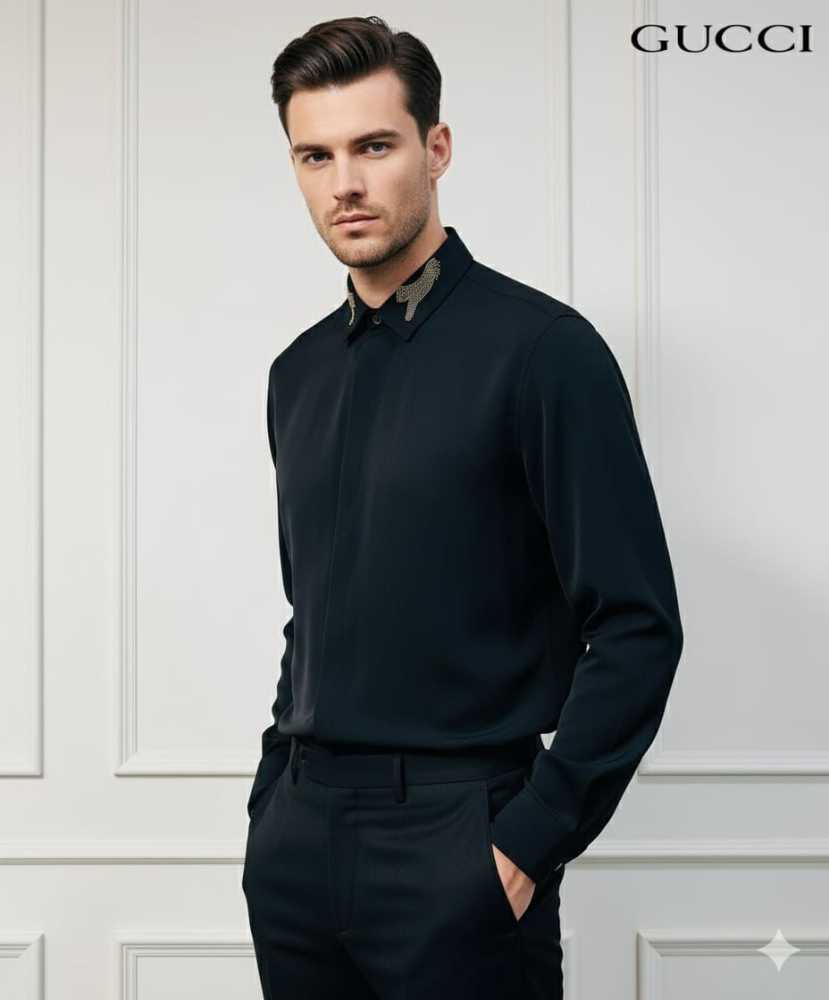 Gucci Black Premium Quality Cotton Shirt