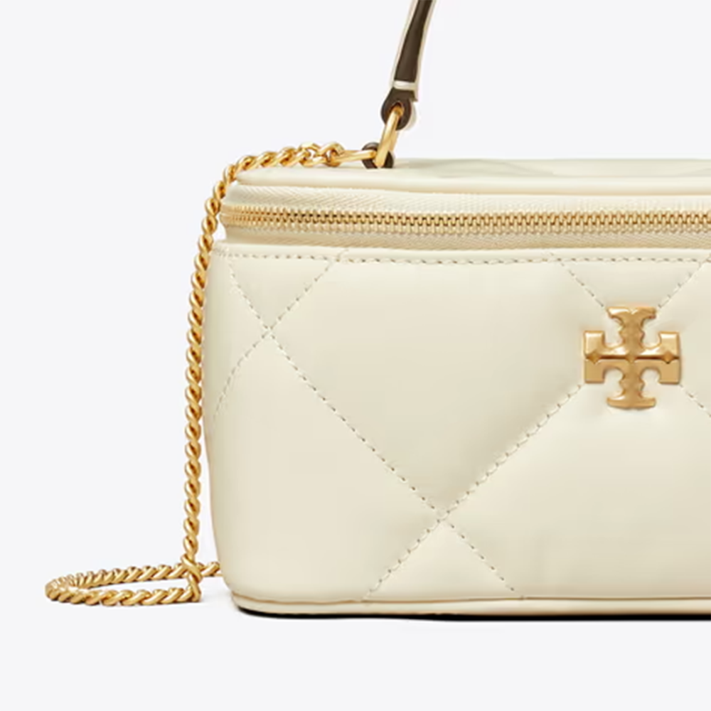 Tory Burch Diamond Kira White Quilted Vanity Handbag-3