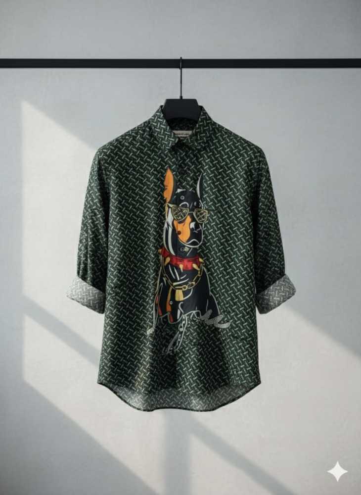 Burberry Dark Green Premium Quality Shirt-thumb-1