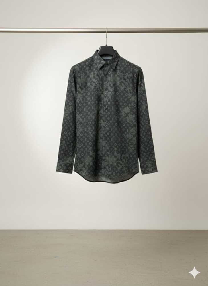 Louis Vuitton Monogram Green Premium Cotton Shirt-1