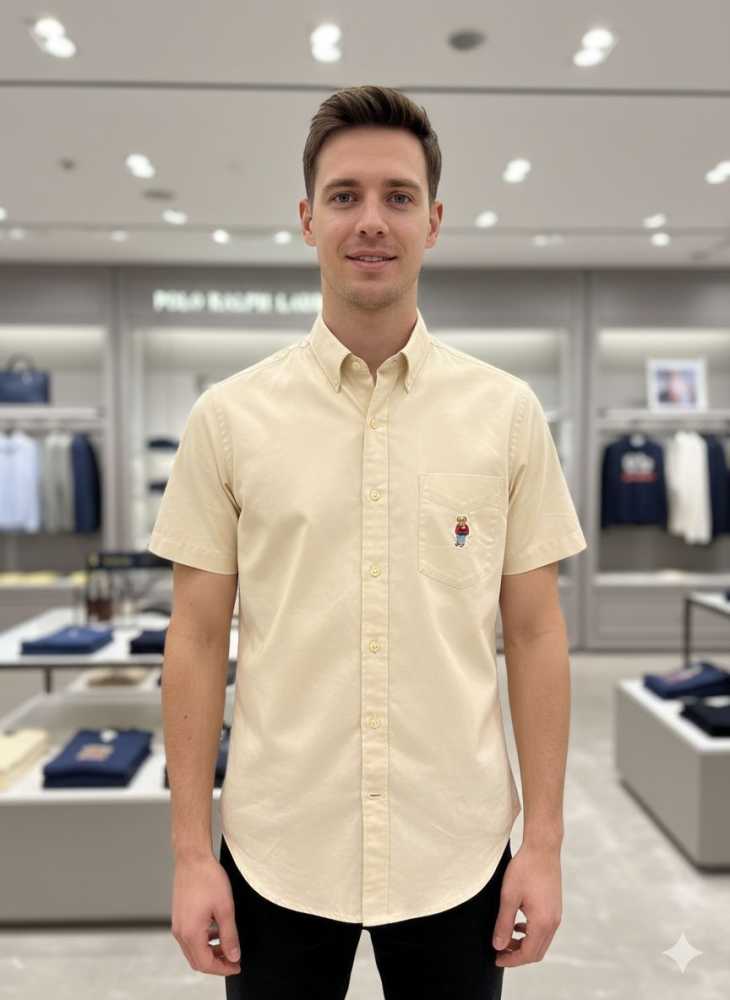 Ralph Lauren Beige Premium Quality Short Sleeve Shirt-thumb-0