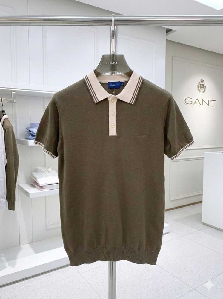 Gant Olive Green Premium Quality T-shirt-thumb-1