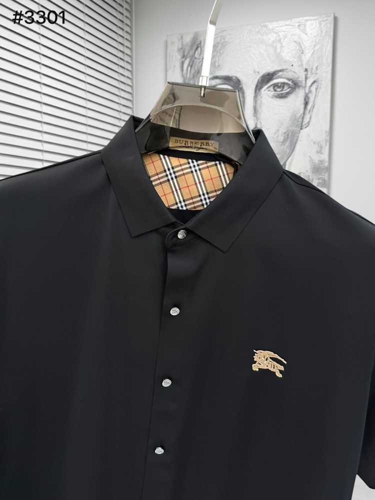 Burberry Black Premium Quality Short Sleeve Shirt-thumb-5