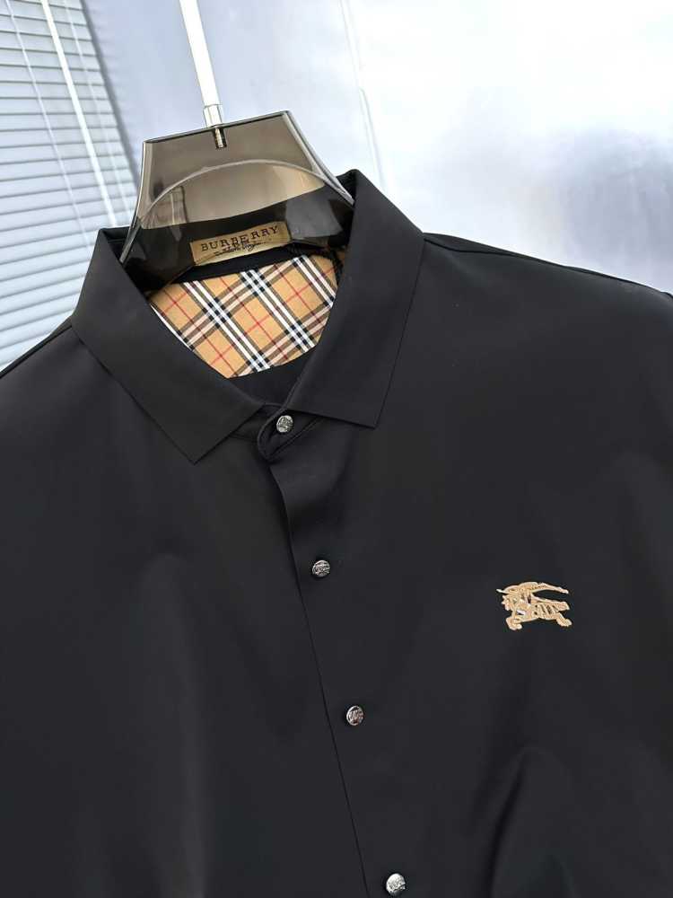 Burberry Black Premium Quality Short Sleeve Shirt-thumb-4