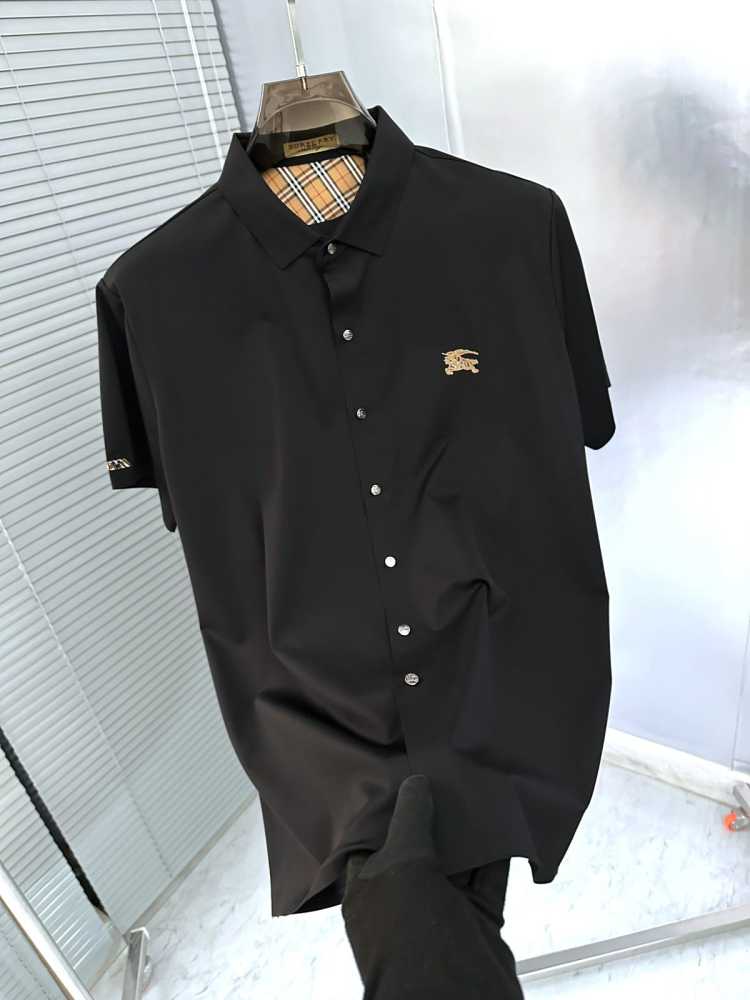 Burberry Black Premium Quality Short Sleeve Shirt-thumb-1