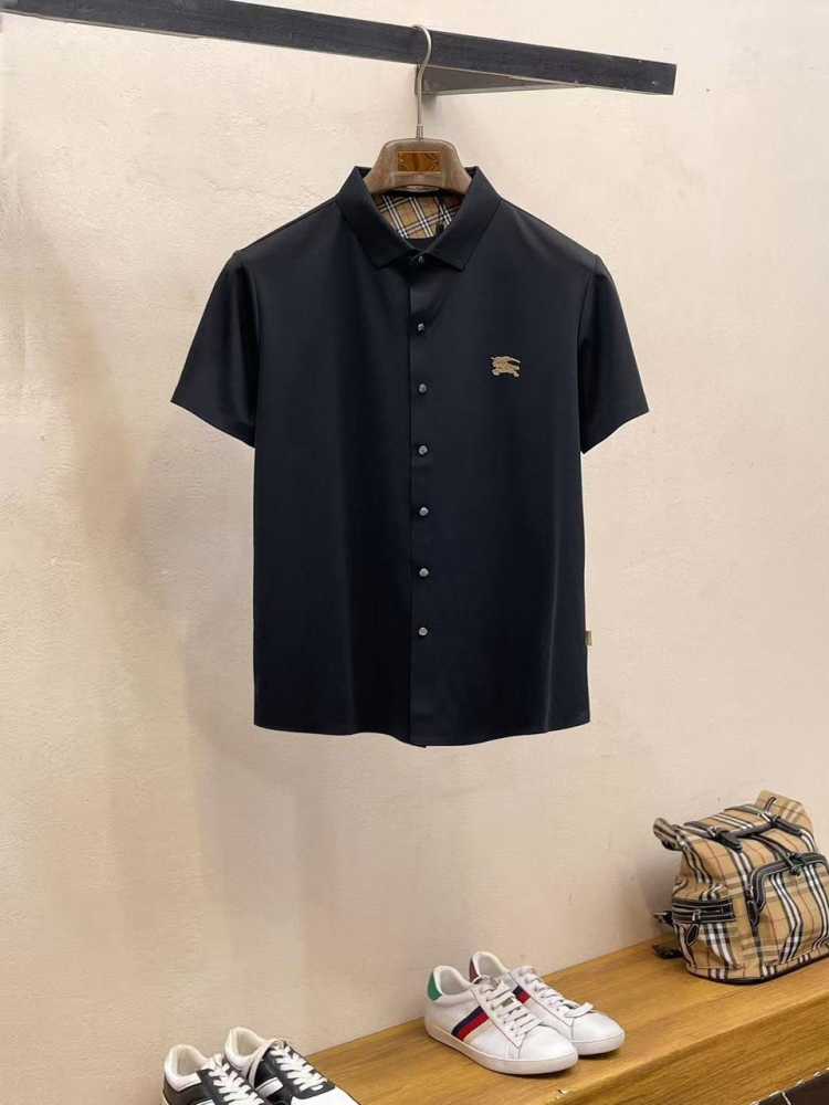 Burberry Black Premium Quality Short Sleeve Shirt-thumb-0