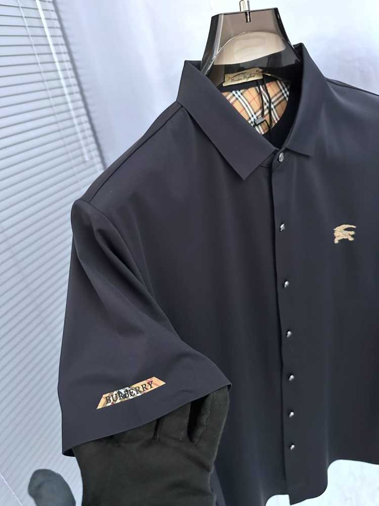 Burberry Blue Premium Quality Short Sleeve Shirt-thumb-3