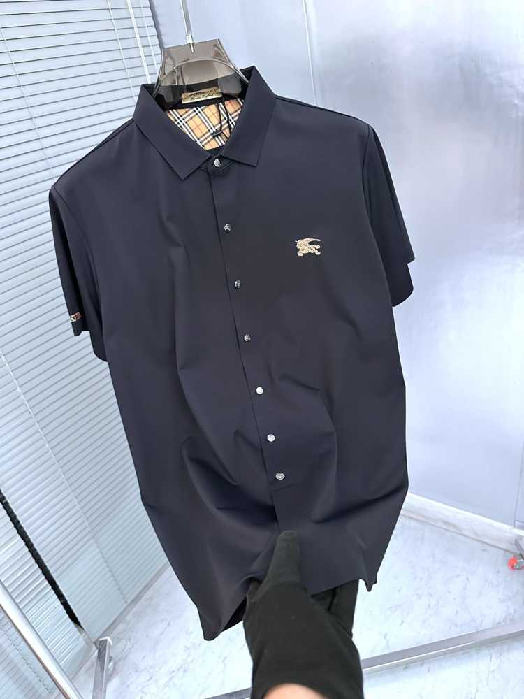 Burberry Blue Premium Quality Short Sleeve Shirt-thumb-1