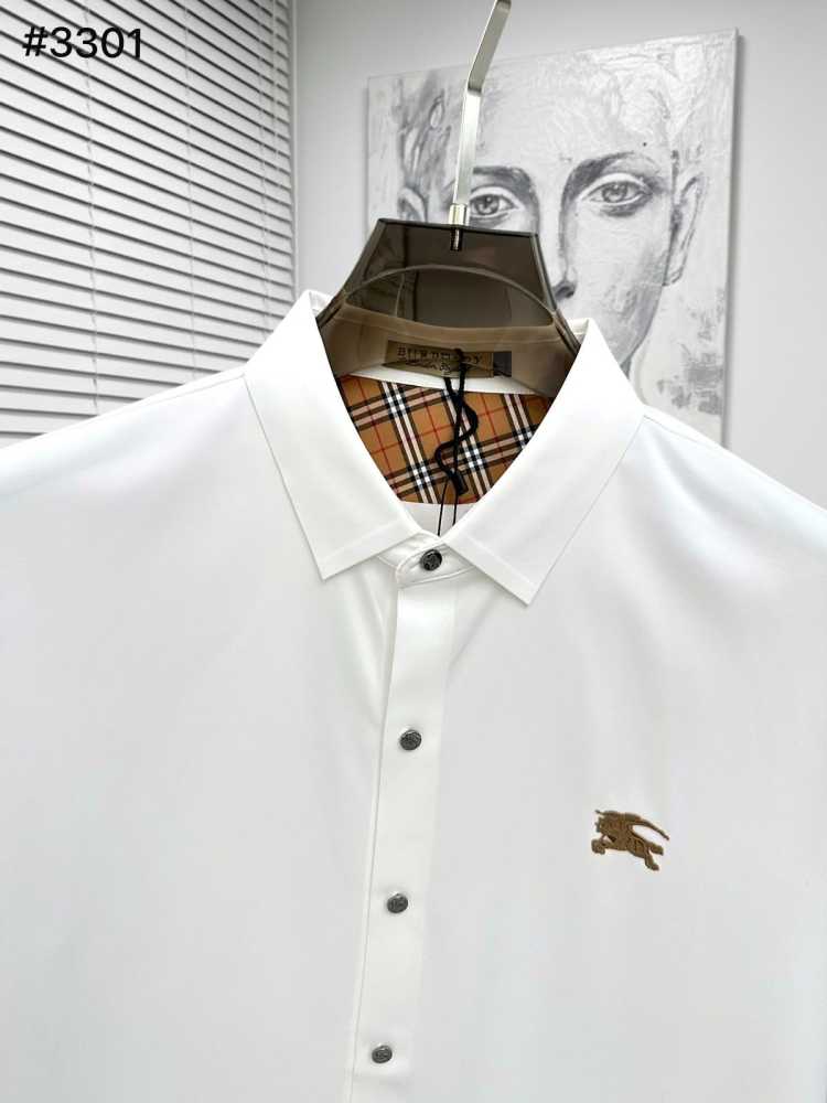 Burberry White Premium Quality Short Sleeve Shirt-2