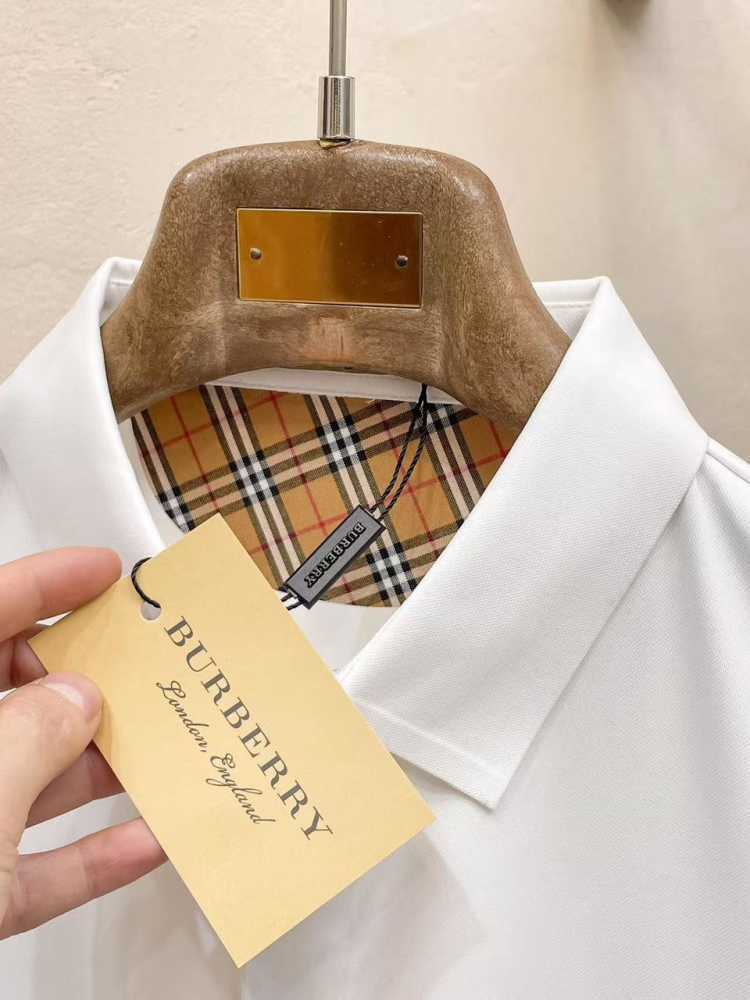 Burberry White Premium Quality Short Sleeve Shirt-5