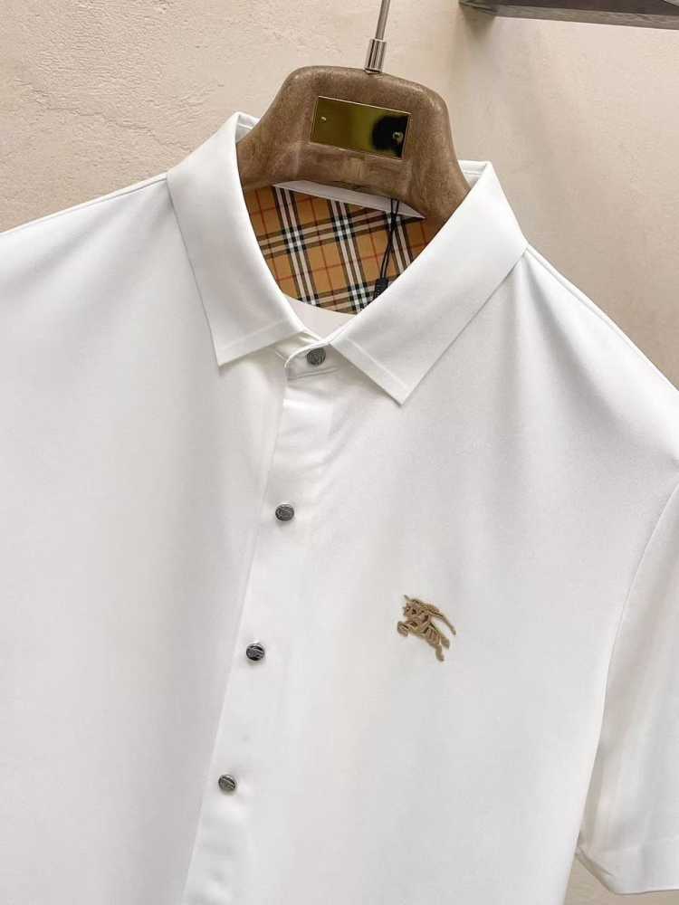 Burberry White Premium Quality Short Sleeve Shirt-7
