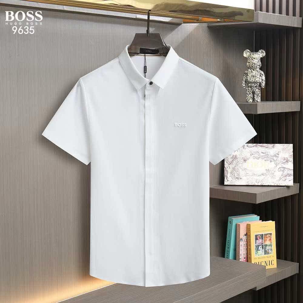 Hugo Boss White Premium Quality Short Sleeve Shirt-thumb-0