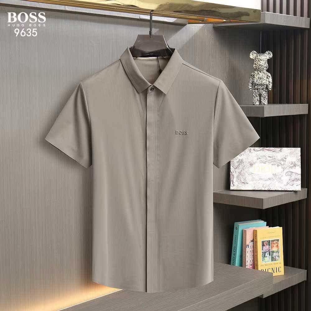 Hugo Boss Grey Premium Quality Short Sleeve Shirt