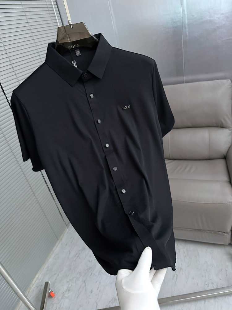 Hugo Boss Blue Premium Quality Short Sleeve Shirt-1