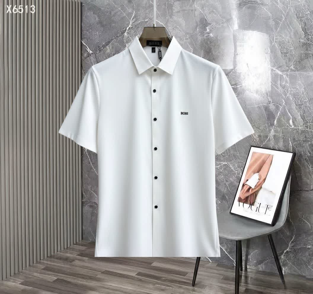 Hugo Boss White Premium Quality Short Sleeve Shirt