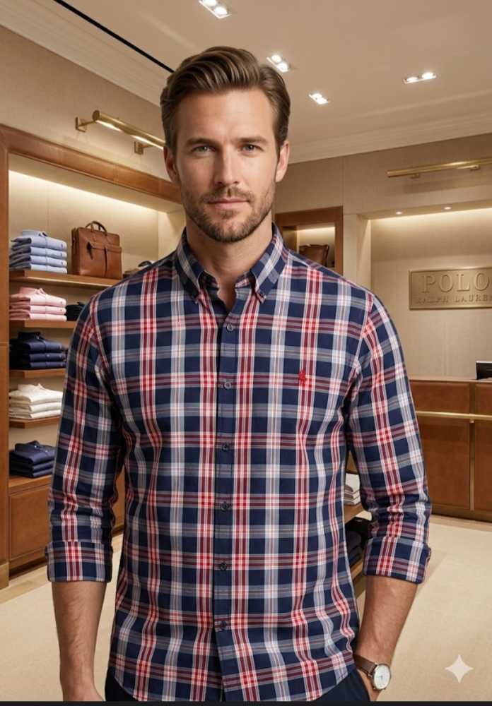 Ralph Lauren Blue Premium Quality Cotton Shirt-thumb-0