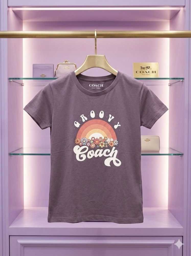 Coach Purple Premium Quality Women T-shirt-1