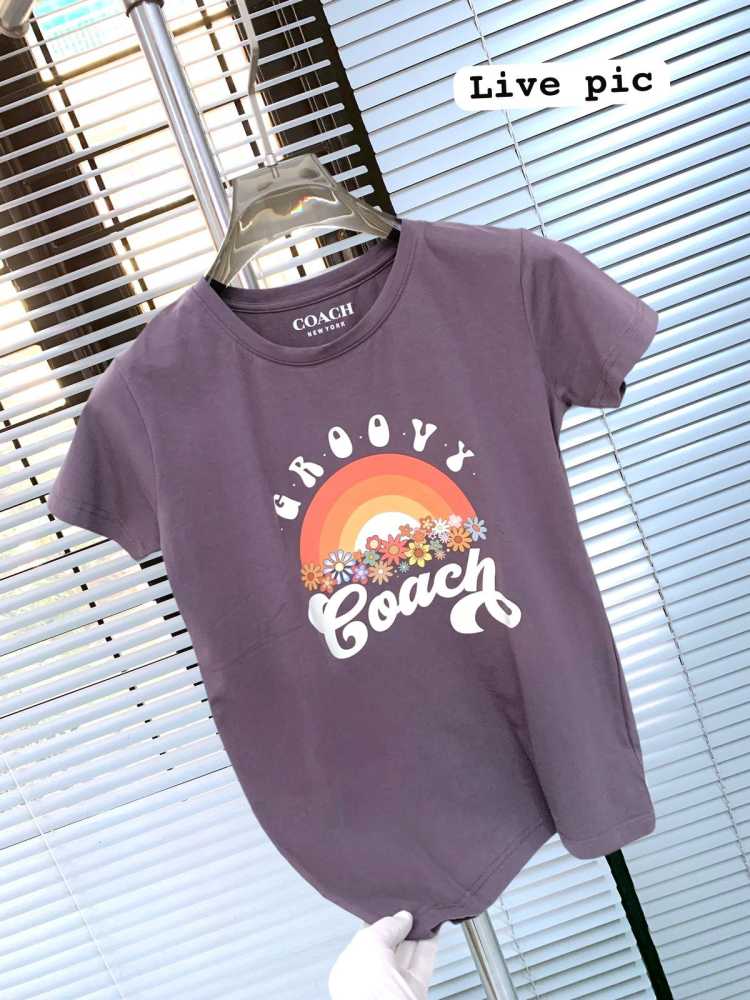 Coach Purple Premium Quality Women T-shirt-2