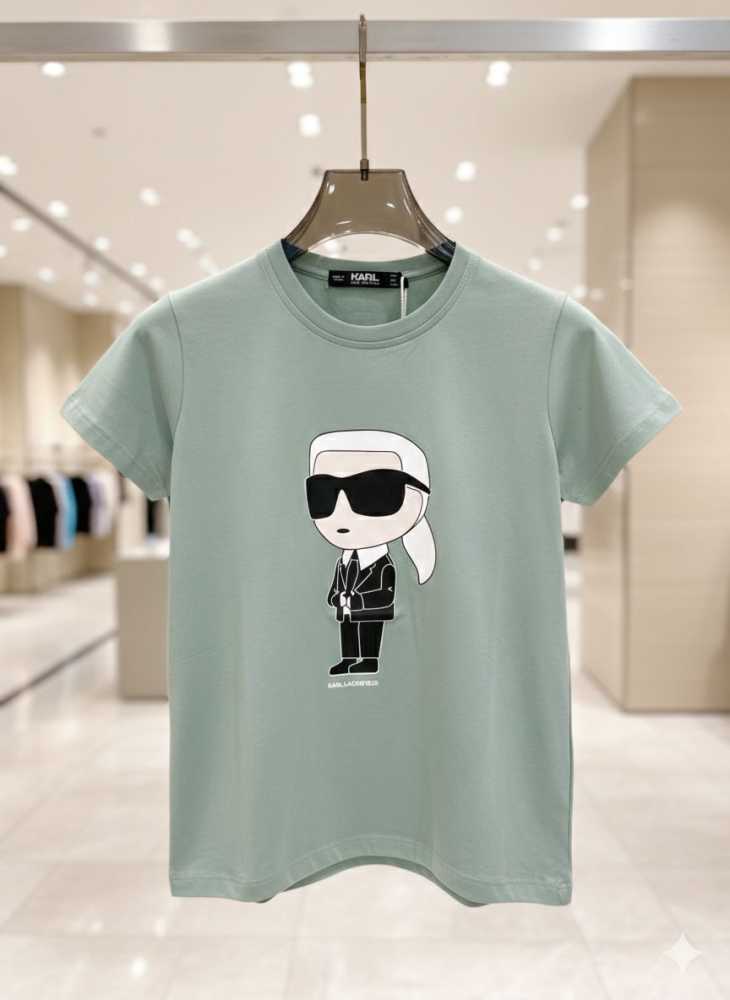 Karl Lagerfeld Blue Premium Quality Women T-shirt-thumb-1