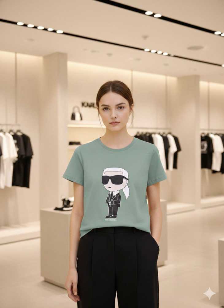 Karl Lagerfeld Blue Premium Quality Women T-shirt-thumb-0