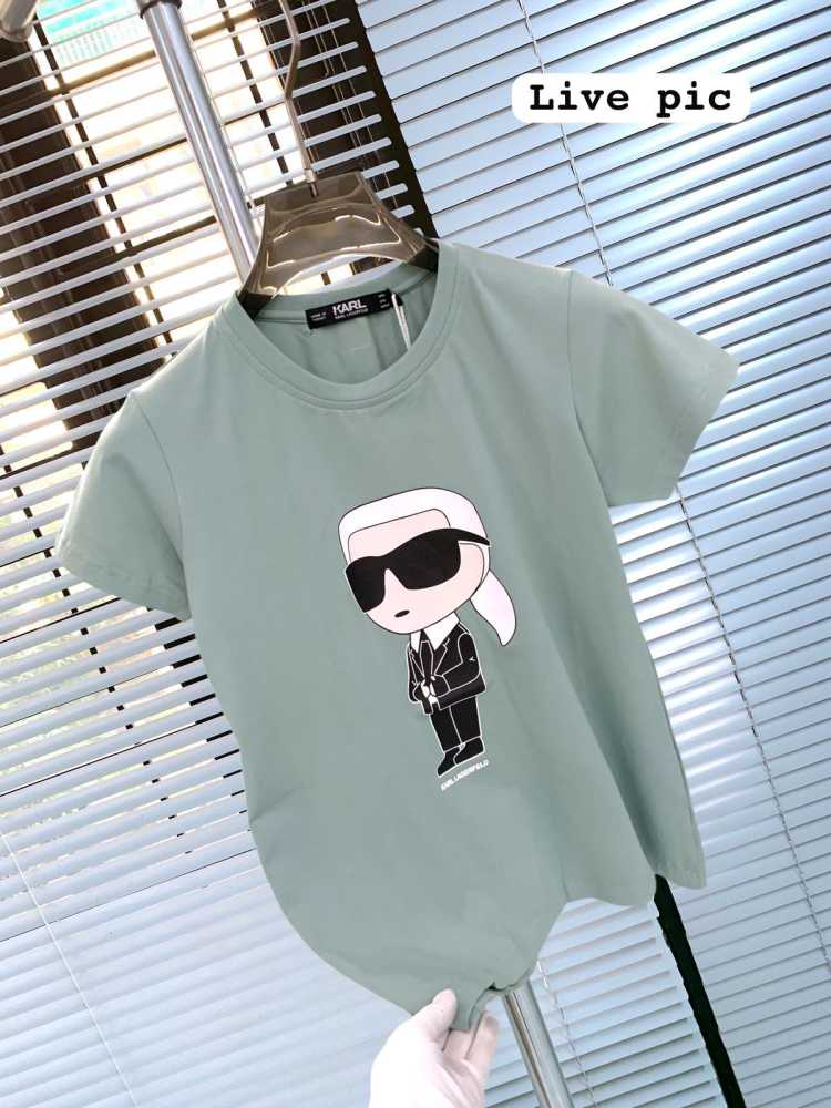 Karl Lagerfeld Blue Premium Quality Women T-shirt-thumb-2