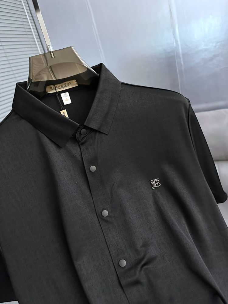 Burberry Black Premium Quality Short Sleeve Shirt-2