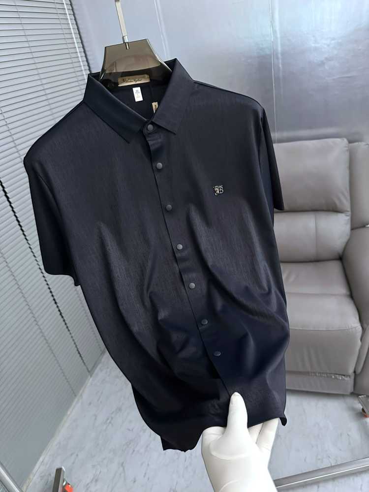 Burberry Blue Premium Quality Short Sleeve Shirt-1