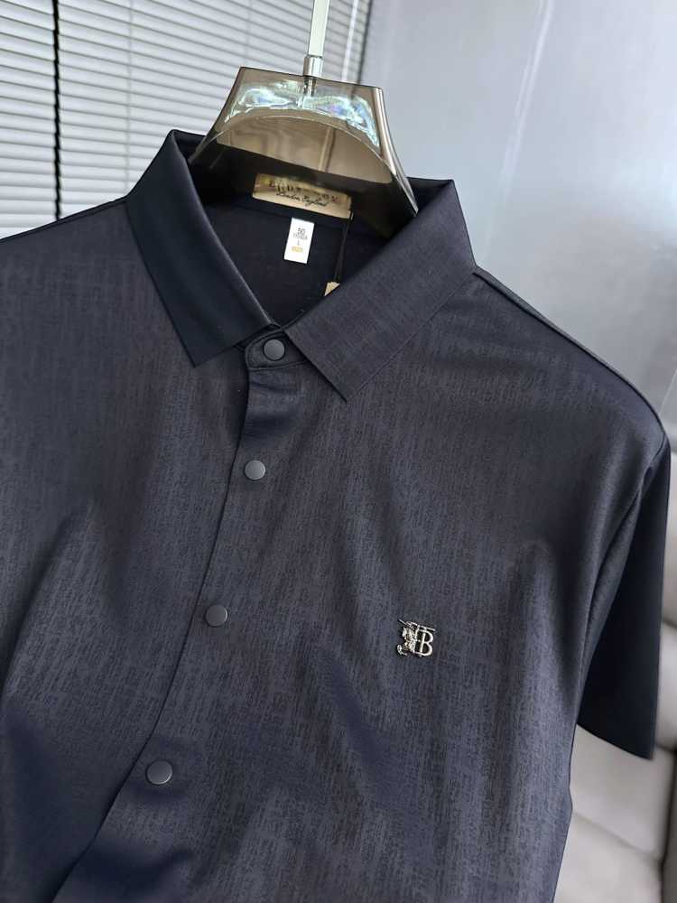 Burberry Blue Premium Quality Short Sleeve Shirt-2