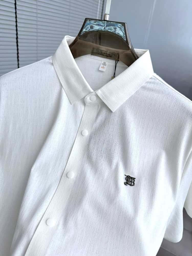 Burberry White Premium Quality Short Sleeve Shirt-1
