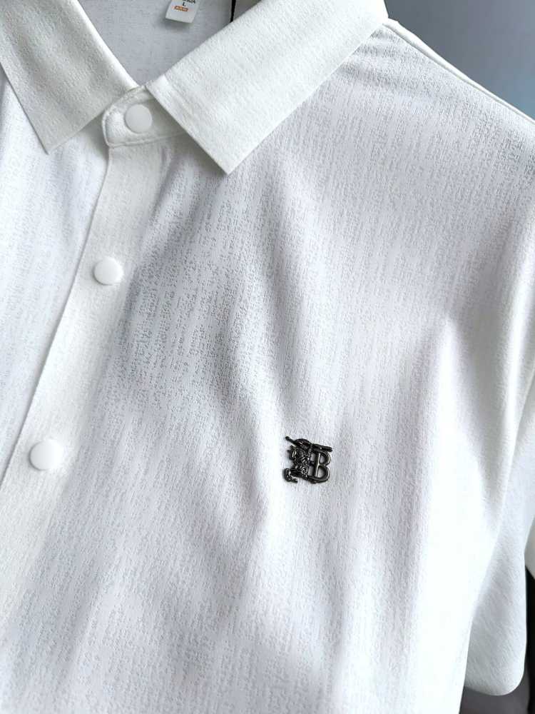 Burberry White Premium Quality Short Sleeve Shirt-3