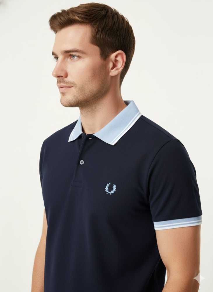 Fred Perry Embroidered logo Blue Premium T-shirt