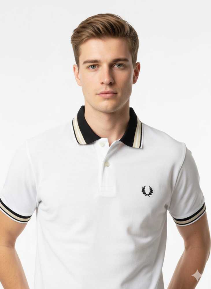 Fred Perry Embroidered logo White Premium T-shirt-1