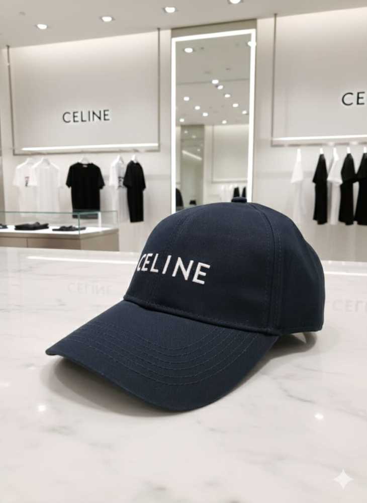 Celine Monogram Blue Premium Edition Cashmere Caps-thumb-0