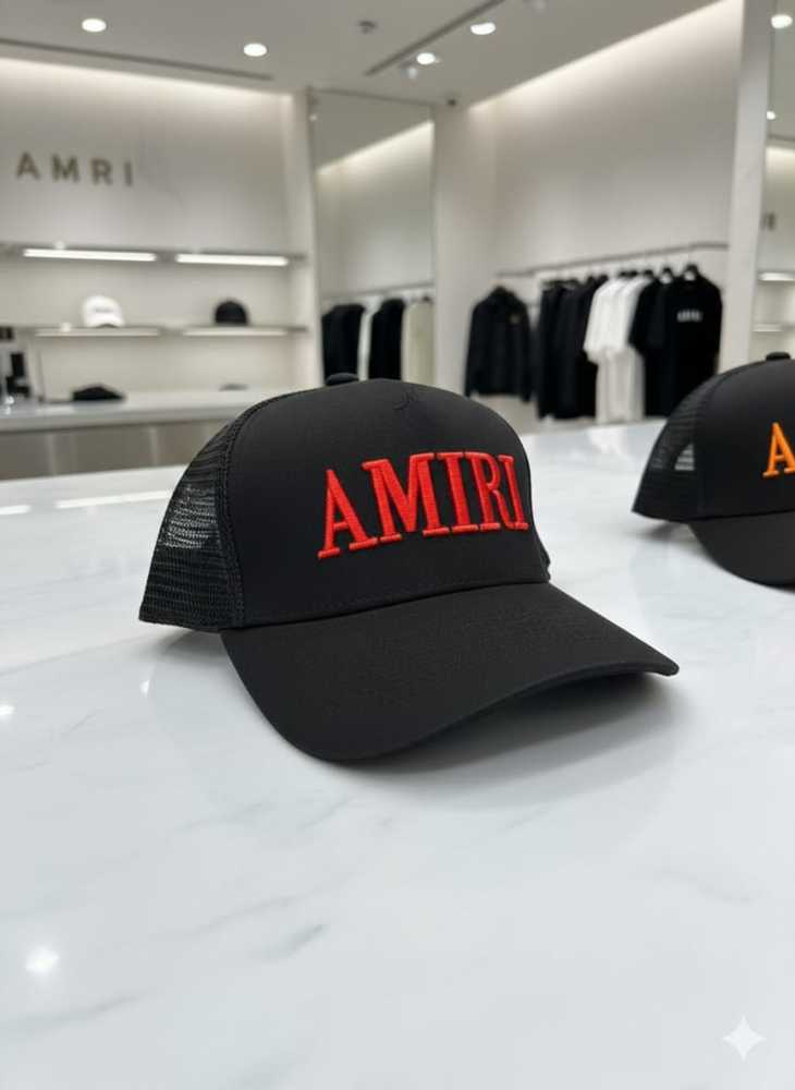 Amiri Monogram Black Premium Edition Cashmere Caps-thumb-0
