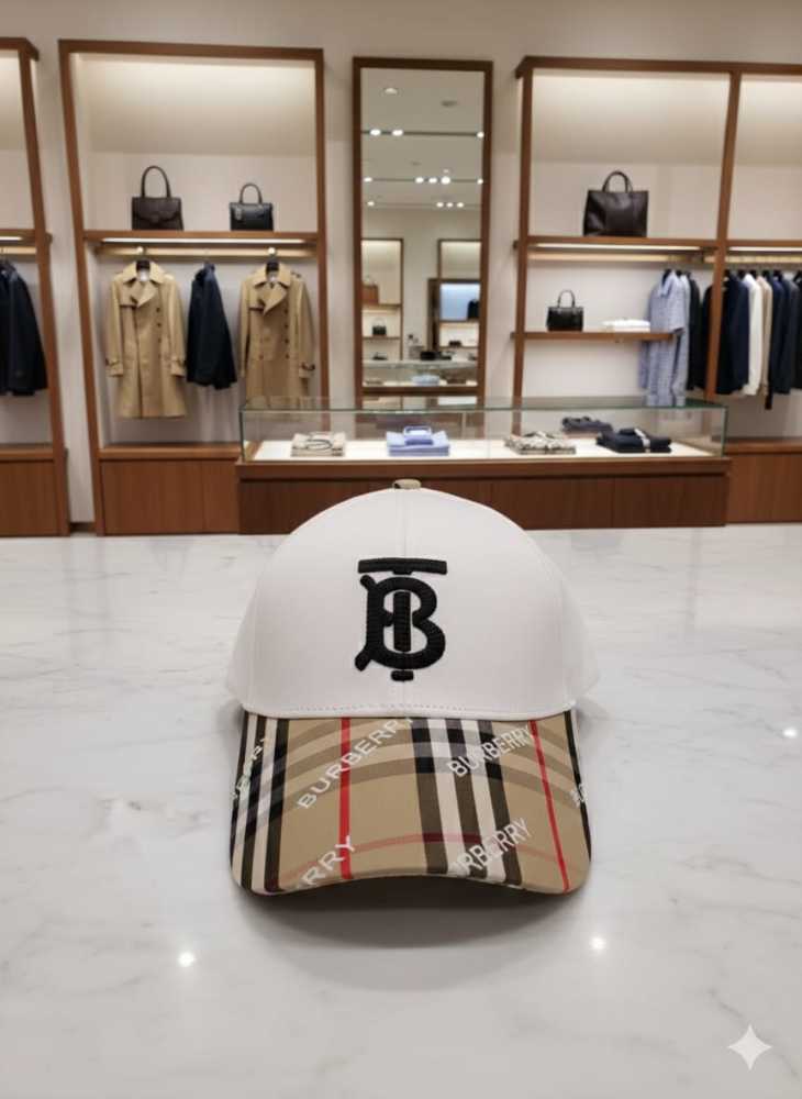 Burberry TB Embroidered White Premium Cap-1