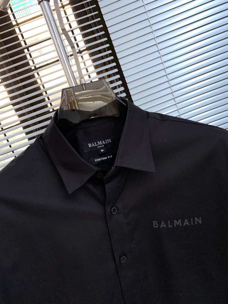 Balmain Embroidered Black Premium Cotton Shirt-2