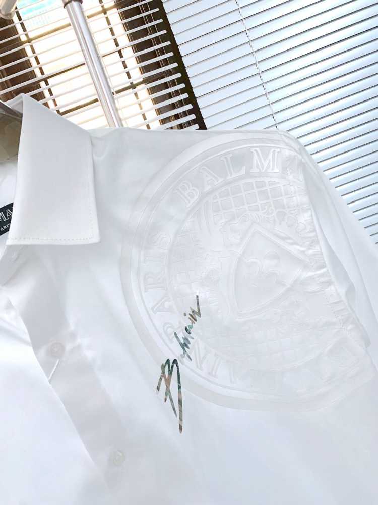 Balmain Embroidered White Premium Cotton Shirt-3