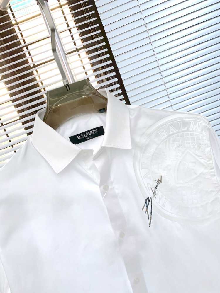 Balmain Embroidered White Premium Cotton Shirt-2