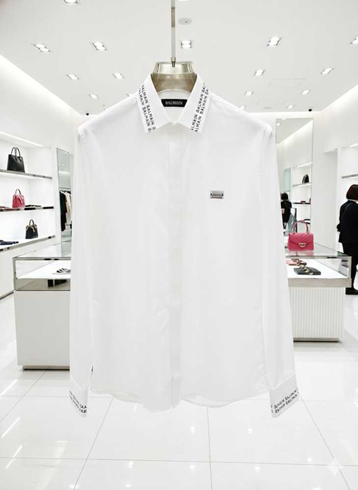 Balmain Embroidered White Premium Cotton Shirt-1