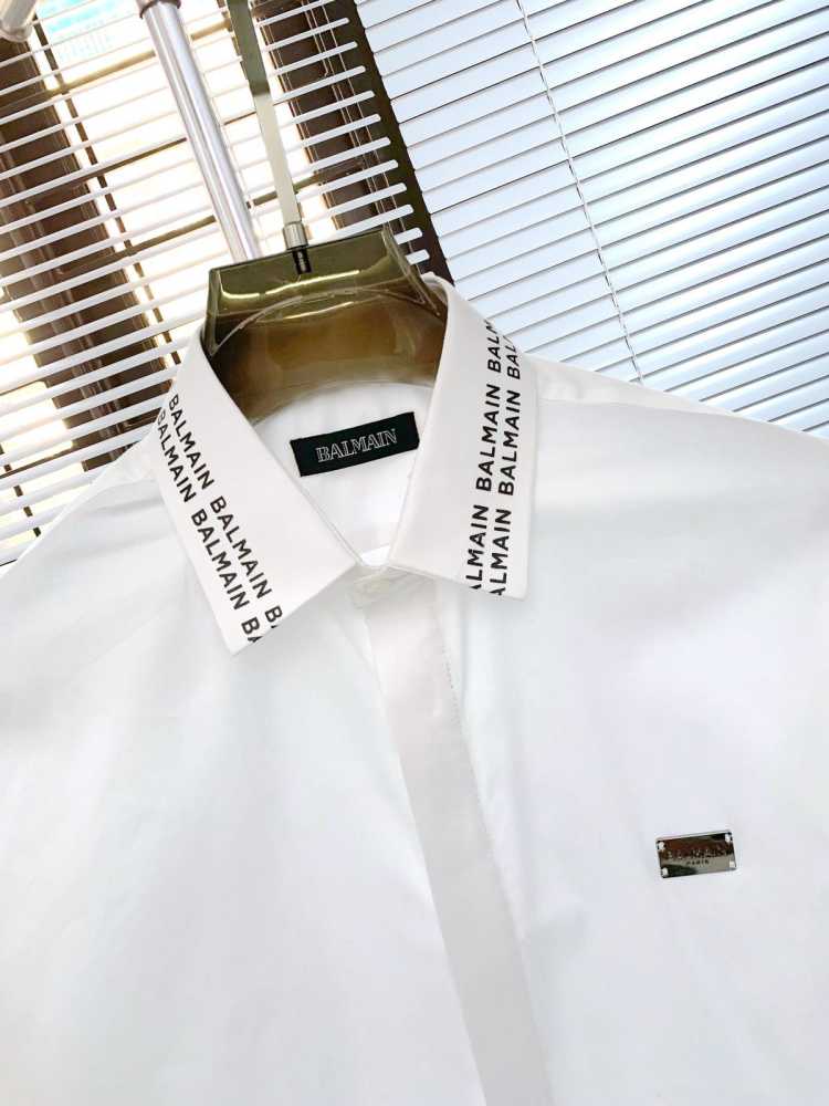 Balmain Embroidered White Premium Cotton Shirt-3