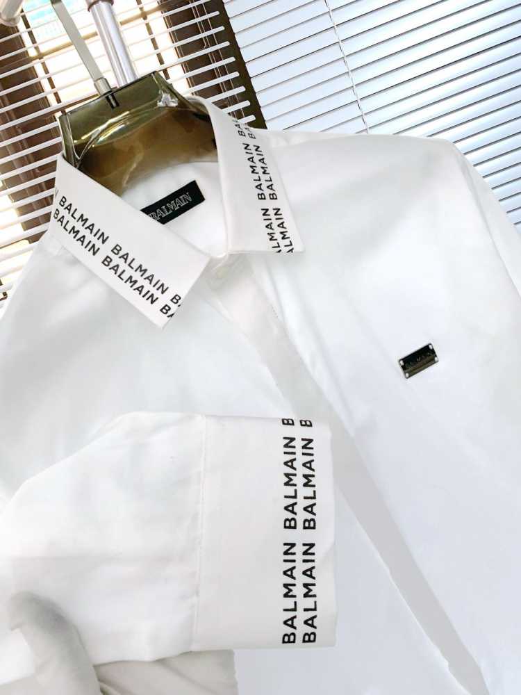 Balmain Embroidered White Premium Cotton Shirt-4