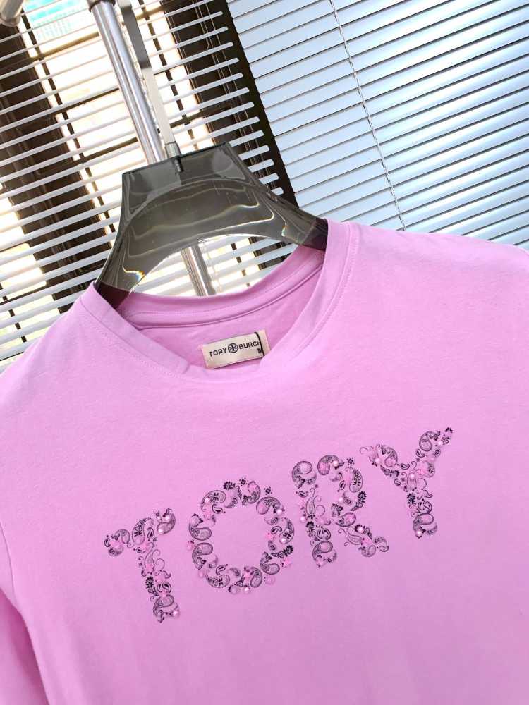 Tory Burch Pink Premium Quality Women T-shirt-2