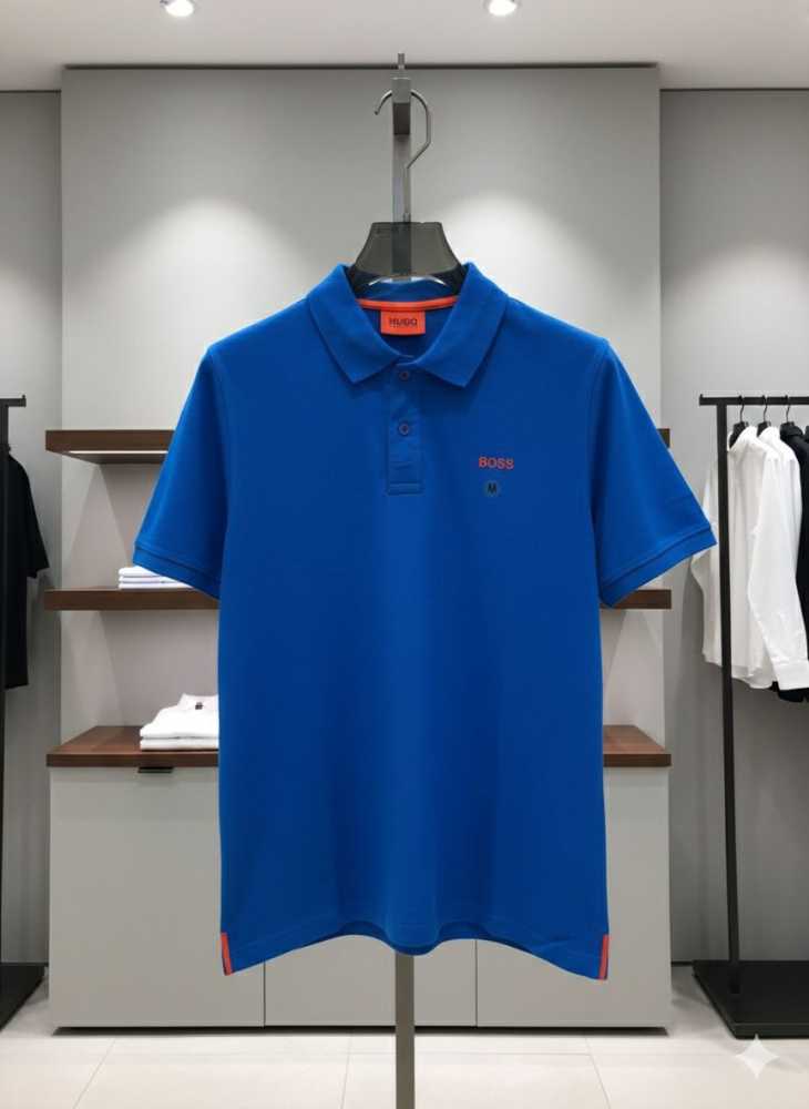 Hugo Boss Blue Premium Quality Polo Tees-thumb-0