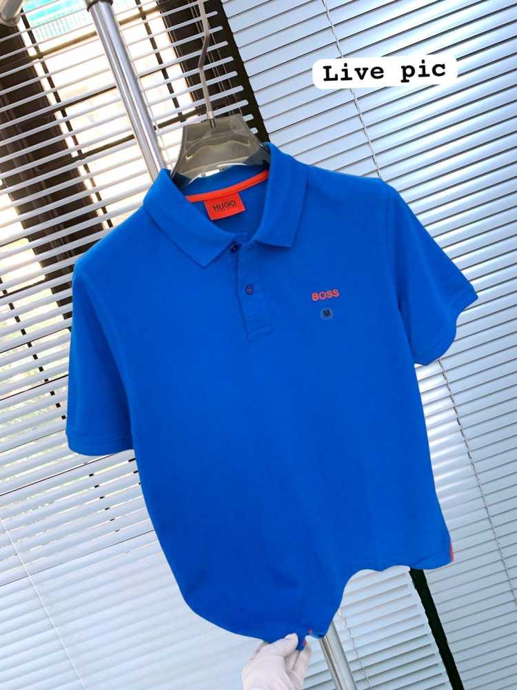 Hugo Boss Blue Premium Quality Polo Tees-thumb-1