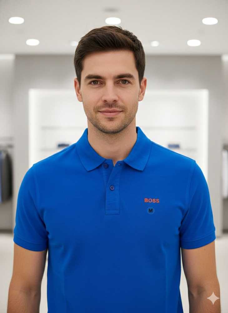 Hugo Boss Blue Premium Quality Polo Tees-thumb-2